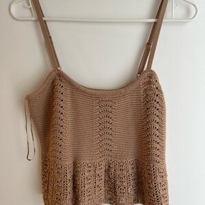 Aeropostale Brown Cropped Ribbed Camisole